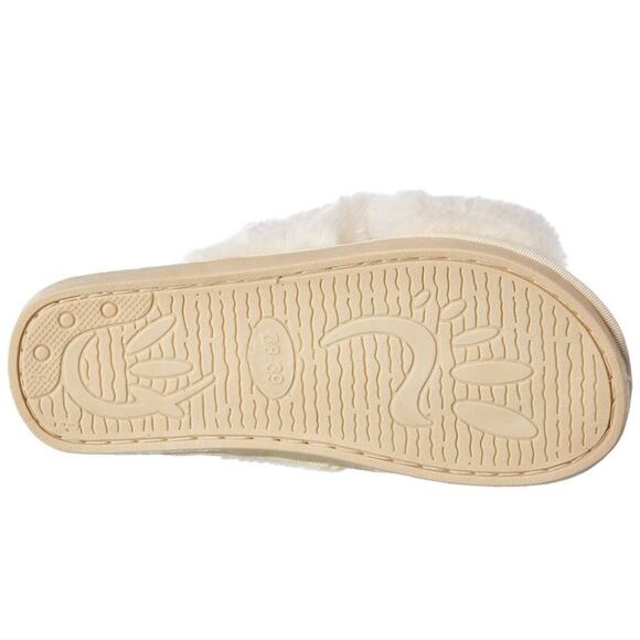 NWT Casa Clara Ava White Criss Cross Faux Fur Slipper size Medium (38-39) - Picture 6 of 9